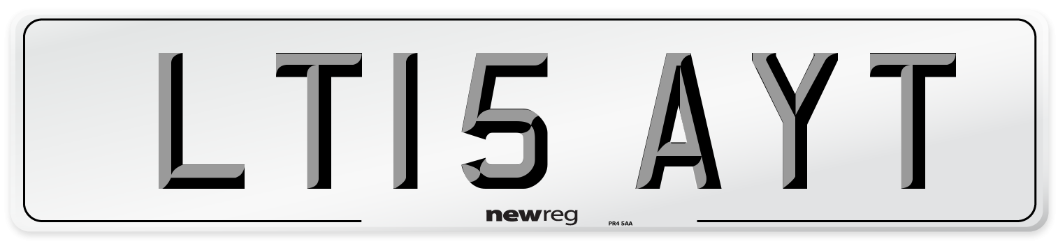 LT15 AYT Number Plate from New Reg